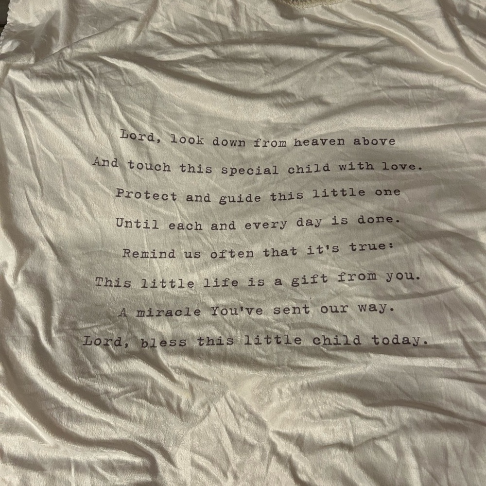 Inspirational White Text Print Fabric Baby Blanket